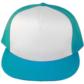 Casquette Filet Yupoong - Turquoise / Front blanc