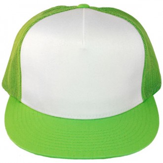 Casquette Filet Yupoong - Vert pomme / Front blanc