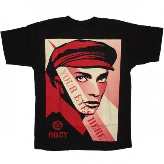 OBEY T-shirt - Your eyes here - Black