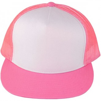 Casquette Filet Yupoong - Rose / Front blanc