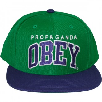 Casquette Snapback Obey - Throwback - Green/Royal blue