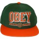 Casquette Snapback Obey - Obey Athletics - Green/Orange