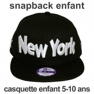 Casquette Snapback Enfant New Era - 9Fifty Youth MLB Clean Wordmark - Black - New York Yankees