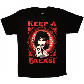 OBEY Basic T-shirt - Keep A Breast - Black