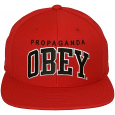 Casquette Snapback Obey - Throwback - Red-Black