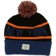 Bonnet Cayler And Sons - New York Pom Pom Beanie - Royal Blue / Orange / Black