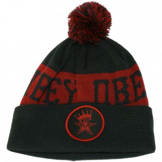 Bonnet Obey - Crowned Pom Pom Beanie - Navy / Red