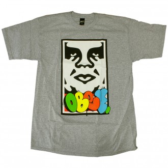 T-shirt Obey - Obey x Cope2 Takeover - Basic Tee - Heather Grey