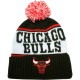 Bonnet Mitchell & Ness - NBA Wordmark Cuff Knit - Chicago Bulls - Black