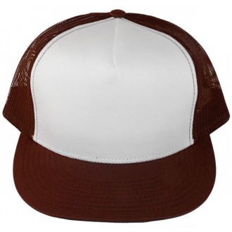 Casquette Filet Yupoong - Marron / Front blanc