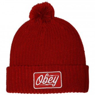 Bonnet Obey - Gasoline Pom Pom Beanie - Red