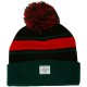 Bonnet Cayler And Sons - Biggie Pom Pom Beanie - Black / Green / Red