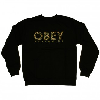 Sweat Shirt Obey - Obey Floral Worldwide - Black