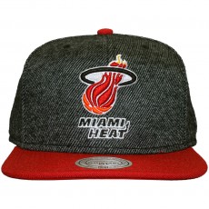 Casquette Snapback Mitchell And Ness - NBA Reverse Wool - Miami Heat - Black/Red