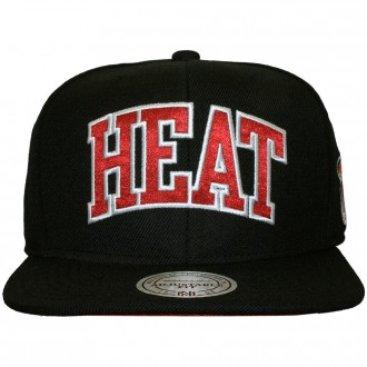 Casquette Snapback Mitchell And Ness - NBA Satin Arch - Miami Heat - Black