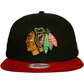 Casquette Snapback New Era - 9Fifty NHL FR Suede Visor - Chicago Blackhawks - Black/Red