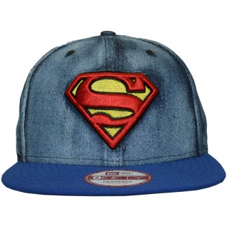 Casquette Snapback New Era x DC Comics - 9Fifty FR Denim - Superman - Navy