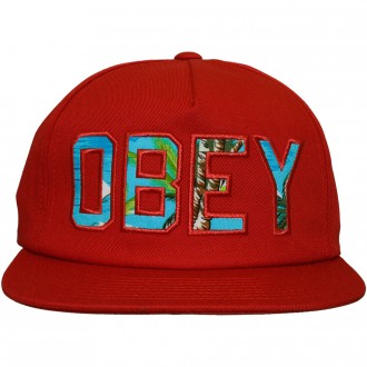Casquette Strapback Obey - Wharf Hat - Dark Red