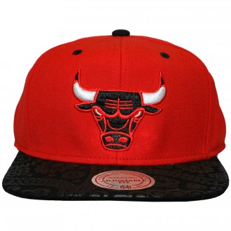 Casquette Snapback Mitchell And Ness - NBA Paisley Print - Chicago Bulls - Red / Black