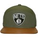 Casquette 6 Panel Hybrid Mitchell And Ness - NBA Canvas Horizon - Brooklyn Nets - Green / Brown