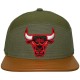 Casquette 6 Panel Hybrid Mitchell And Ness - NBA Canvas Horizon - Chicago Bulls - Green / Brown