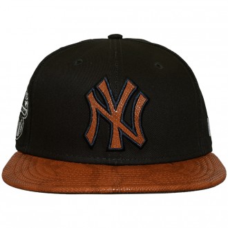 Casquette Snapback New Era - 9Fifty MLB FR Leather Visor - New York Yankees - Navy / Brown