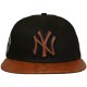 Casquette Snapback New Era - 9Fifty MLB FR Leather Visor - New York Yankees - Navy / Brown