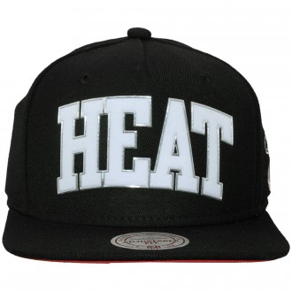 Casquette Snapback Mitchell & Ness - NBA Blacked Out Sonic - Miami Heat - Black