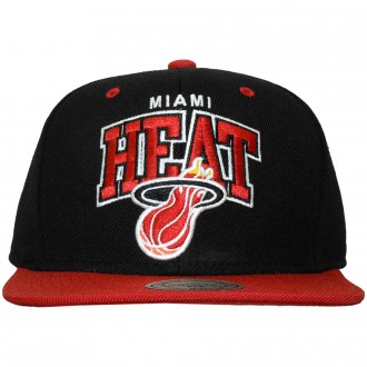 Casquette Snapback Mitchell & Ness - NBA Double Up - Miami Heat - Black