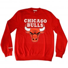 Sweat Shirt Mitchell And Ness - NBA Team Logo Crew - Chicago Bulls - Scarlet
