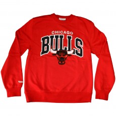 Sweat Shirt Mitchell And Ness - NBA Team Arch Crew - Chicago Bulls - Red