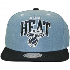 Casquette Snapback Mitchell And Ness - NBA Chambray Arch - Miami Heat - Blue