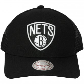 Casquette Trucker Mitchell And Ness - NBA White Logo Trucker - Brooklyn Nets - Black