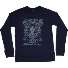 Sweat Shirt Femme Obey - Make Art Not War 2 - Indigo