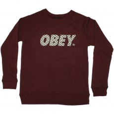 Sweat Shirt Femme Obey - Obey Tie Font - Deep Burgundy