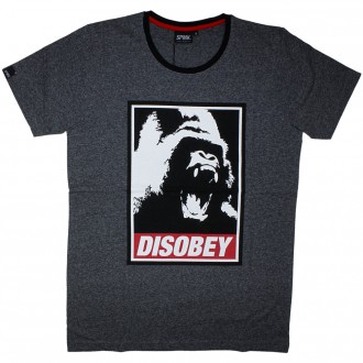 T-Shirt Space Monkeys - Disobey Crew neck Tee - Mel Dk Heather
