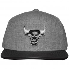 Casquette 6 Panel Hybrid Mitchell And Ness - NBA Refine - Chicago Bulls - Grey Heather