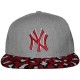 Casquette Snapback New Era - 9Fifty MLB Heather Pair - New York Yankees - Heather Grey / Scarlet / Leopard