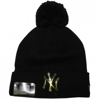 Bonnet Femme New Era - MLB Metal Cuff - New York Yankees - Black / Gold