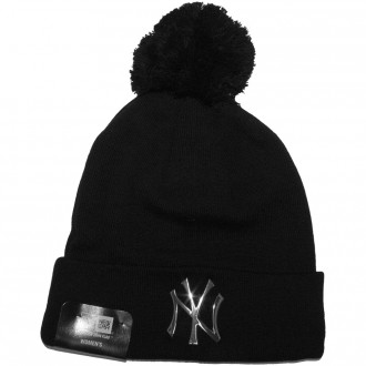 Bonnet Femme New Era - MLB Metal Cuff - New York Yankees - Black / Silver