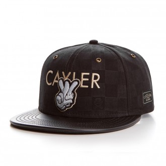 Casquette Snapback Cayler And Sons - Checkers Cap - Black Suede / Black / Gold