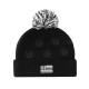 Bonnet Cayler And Sons - Budz And Stripes Pom Pom Beanie - Black / White / Grey