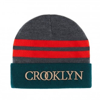 Bonnet Cayler And Sons - Crooklyn Beanie - Grey / Forest Green / Red