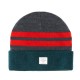 Bonnet Cayler And Sons - Crooklyn Beanie - Grey / Forest Green / Red