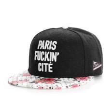 Casquette Snapback Cayler And Sons - Paris Throwback Cap - Black Wool / Floral Leather / White