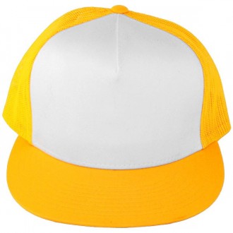 Casquette Filet Yupoong - Jaune / Front blanc