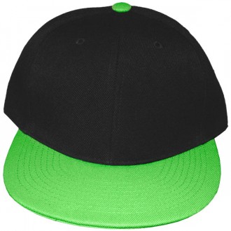 Casquette Snapback Masterdis - Black / Neongreen Original Retro Blank Cap