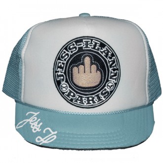 Casquette Trucker Jessilann - Black Fuck - White / Light Blue