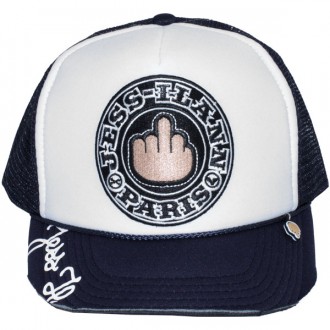 Casquette Trucker Jessilann - Black Fuck - White / Navy Blue