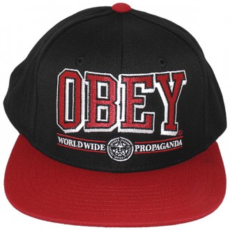 Casquette Snapback Obey - Obey Athletics - Black-Red